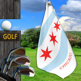 Chicago Flag Golf Towel / Illinois, Verenigde Stat Golfhanddoek