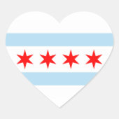 Chicago Flag Hart Sticker (Voorkant)