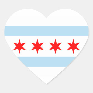 Chicago Flag Hart Sticker