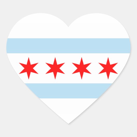 Chicago Flag Hart Sticker (Voorkant)