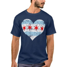 Chicago Flag Heart t shirt