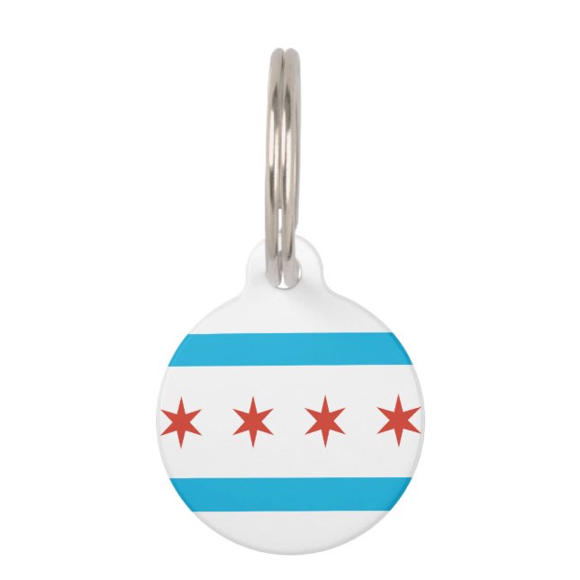 Chicago Flag Huisdierpenning (Achterkant)