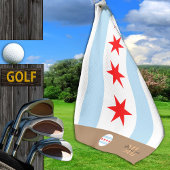 Chicago flag & Illinois monogrammed/golfhanddoek Golfhanddoek