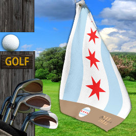 Chicago flag & Illinois monogrammed/golfhanddoek Golfhanddoek