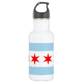 Chicago Flag, Illinois State Liberty Bottle Waterfles (Voorkant)