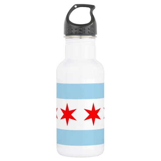 Chicago Flag, Illinois State Liberty Bottle Waterfles (Voorkant)