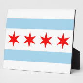 Chicago Flag, Illinois State Plaque Fotoplaat (Zijkant)