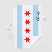 Chicago Flag & Illinois State USA Golfhanddoek (Insitu)