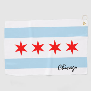 Chicago Flag & Illinois State USA Golfhanddoek