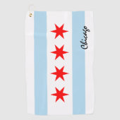 Chicago Flag & Illinois State USA Golfhanddoek (Voorkant)