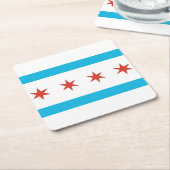 Chicago Flag Kartonnen Onderzetters (Schuin)