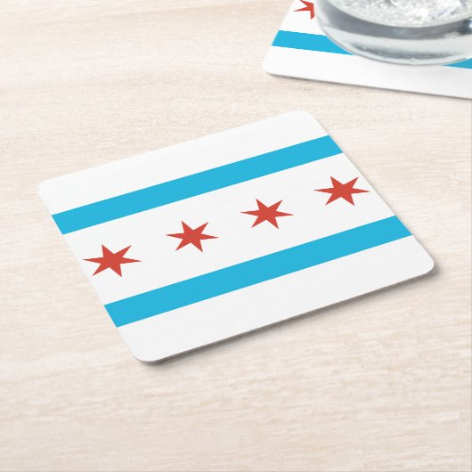 Chicago Flag Kartonnen Onderzetters (Schuin)