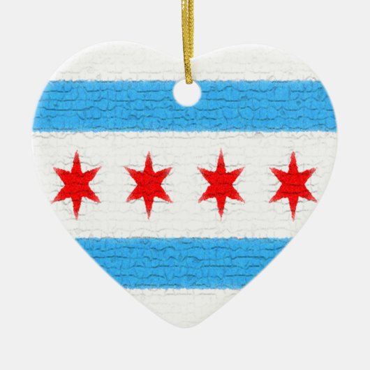 Chicago Flag Keramisch Ornament (Voorkant)