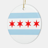 Chicago Flag Keramisch Ornament (Links)