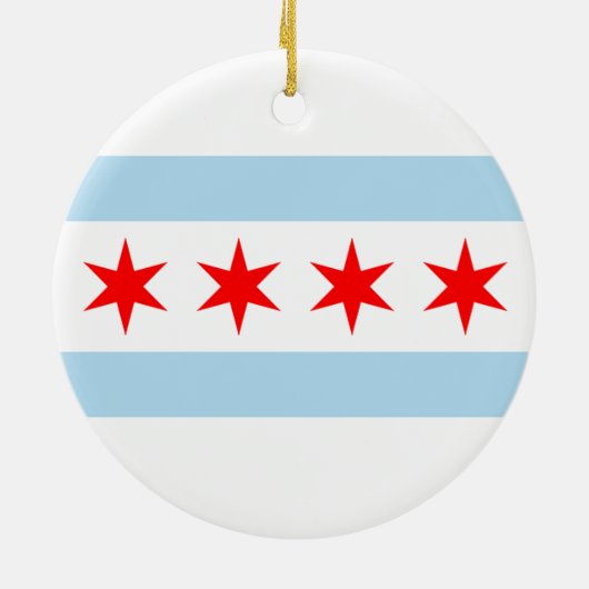 Chicago Flag Keramisch Ornament (Achterkant)