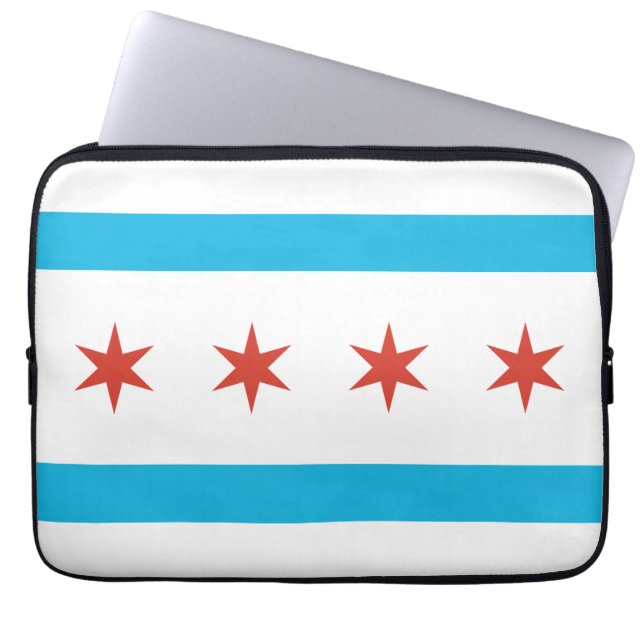 Chicago Flag Laptop Sleeve (Voorkant)