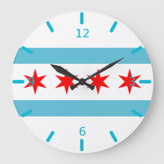 Chicago flag Large Clock Grote Klok