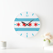 Chicago flag Large Clock Grote Klok (Huis)