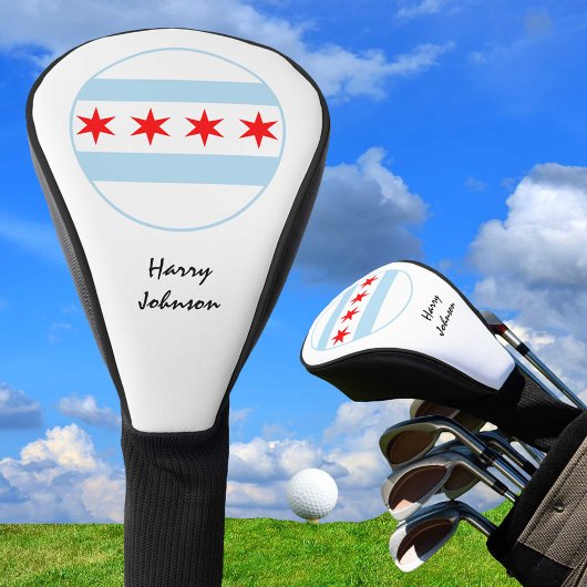 Chicago Flag & Monogrammed Golf Clubs Hoesjes USA Golfheadcover