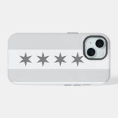 Chicago Flag Noir iPhone 15 Case (Achterkant horizontaal)