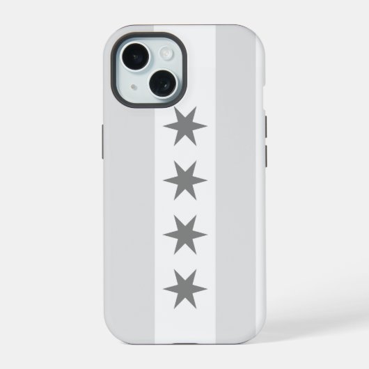 Chicago Flag Noir iPhone 15 Case (Achterkant)