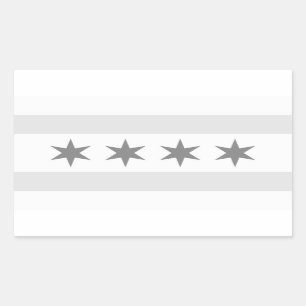 Chicago Flag Noir Rechthoekige Sticker
