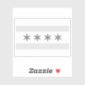 Chicago Flag Noir Sticker (Vel)