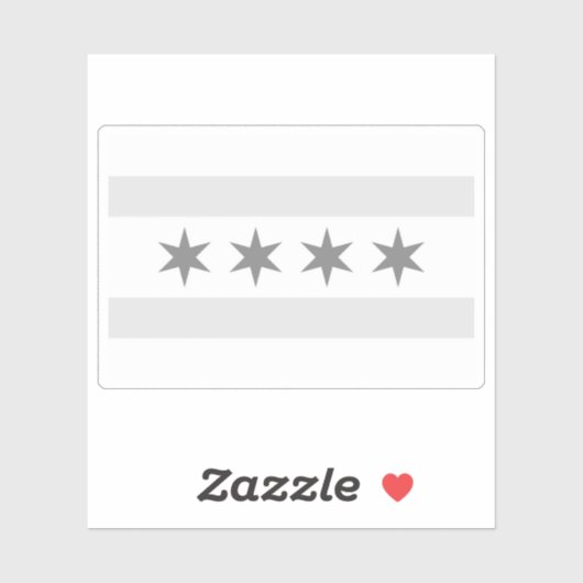 Chicago Flag Noir Sticker (Vel)