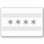 Chicago Flag Noir Sticker (Voorkant)