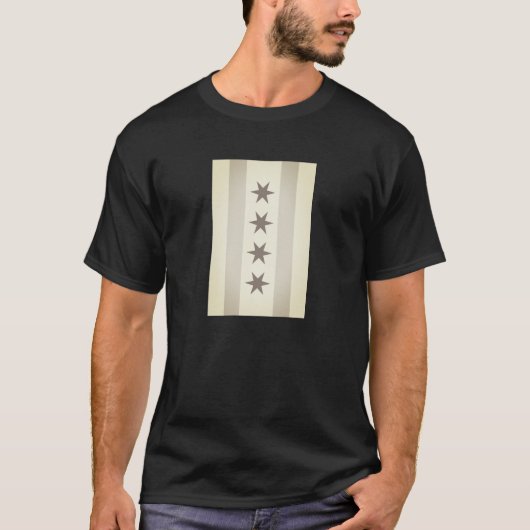 Chicago Flag Noir T-Shirt (Voorkant)