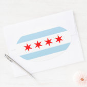 Chicago Flag Oval Sticker (Envelop)