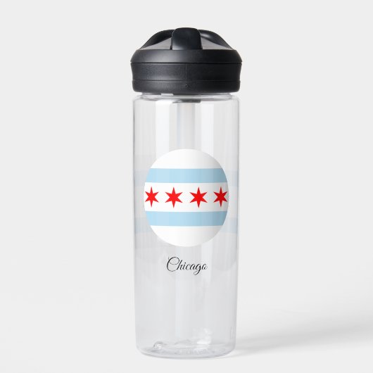 Chicago Flag, Patriotic USA, Illinois Waterfles (Voorkant)