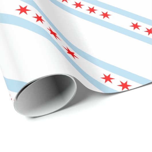 Chicago Flag Pattern Cadeaupapier (Rol Hoek)