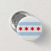 CHICAGO FLAG PIN RONDE BUTTON 3,2 CM (Voorkant /achterkant)
