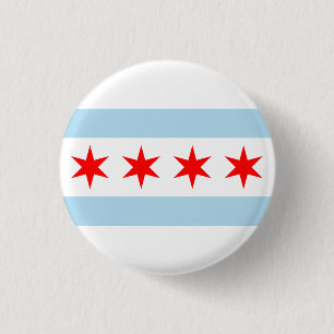 CHICAGO FLAG PIN RONDE BUTTON 3,2 CM