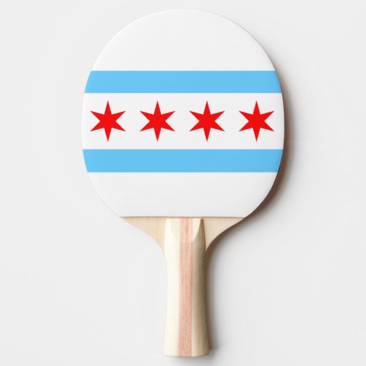 Chicago Flag Ping Pong Paddle Tafeltennisbatje (Voorkant)