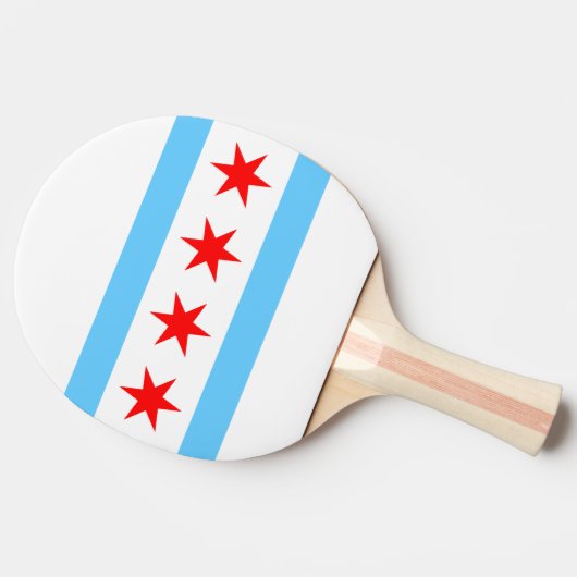 Chicago Flag Ping Pong Paddle Tafeltennisbatje (Zijkant)