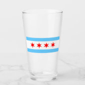 Chicago Flag Pint Glass Glas (Voorkant)