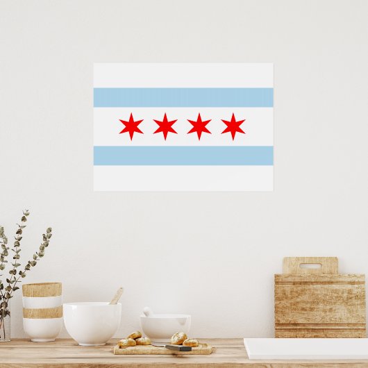 Chicago Flag Poster (Keuken)