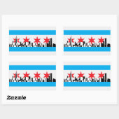 Chicago Flag Rechthoekige Sticker (Vel)