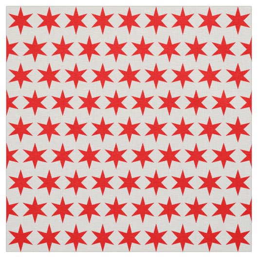 Chicago Flag Red 6-punts Star Pattern Stof (Swatch)