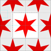 Chicago Flag Red 6-punts Star Pattern Stof (Delen)