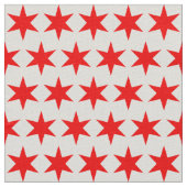 Chicago Flag Red 6-punts Star Pattern Stof (Close Up)