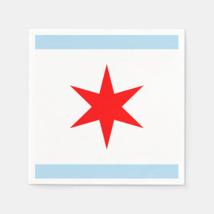 Chicago Flag Red Star Blue Stripes City of Chicago Servet