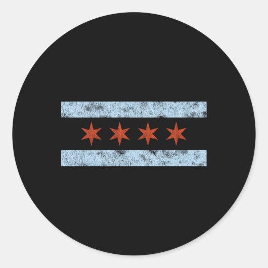 Chicago Flag Ronde Sticker (Voorkant)