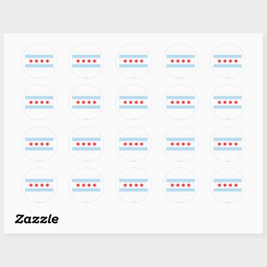 Chicago Flag Ronde Sticker (Vel)