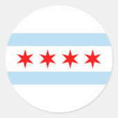 Chicago Flag Ronde Sticker (Voorkant)