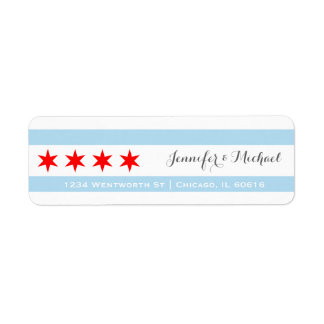 Chicago Flag Sjabloon | Rode ster | Blauwe strepen Etiket