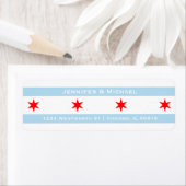 Chicago Flag Sjabloon | Rode sterren | Blauwe stre Etiket (Insitu)