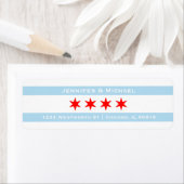Chicago Flag Sjabloon | Rode sterren | Blauwe stre Etiket (Insitu)